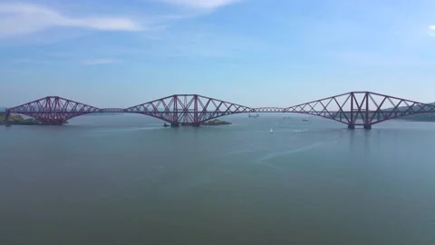 View of the Forth Bridge in Edinburgh Stock Footage 156163152