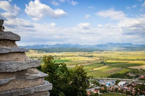 The view from Fortress of Deva, Romania Stock Photos