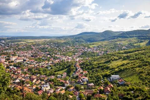 The view from Fortress of Deva, Romania Stock Photos