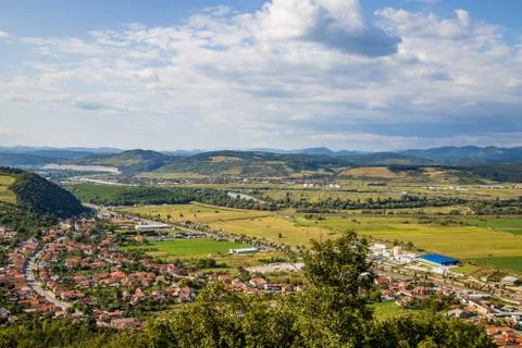 The view from Fortress of Deva, Romania Stock Photos