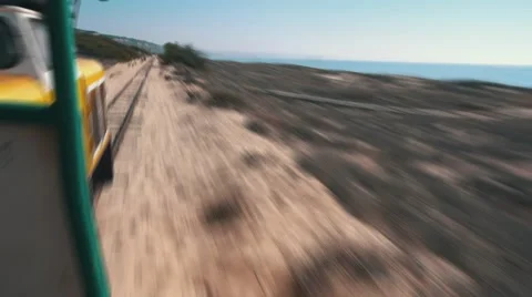 View Forward from the Beach Railway Wagon, motion blur Video stock 55272058
