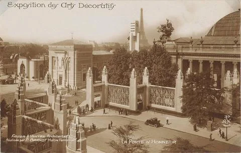 View of the foundation of the grounds of the 1925 world exhibition in Pari... Stock-Fotos
