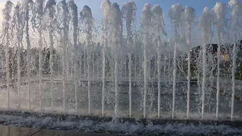 A view of the fountains Stock Footage 87978305