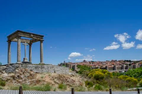 View from Four Posts Point at the City of Avila, Spain Stock Photos