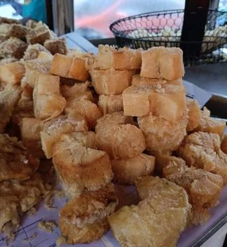 View of fried cassava Stock Photos