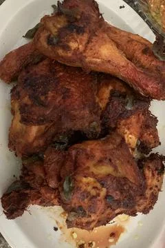 View of fried chicken on the table Stock Photos