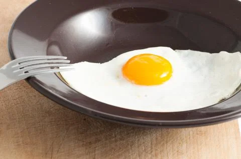 View of a fried egg Stock-Fotos