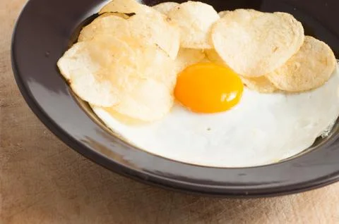 View of a fried egg Stock Photos