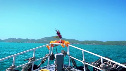 View of the front of a boat on the sea Stock Footage 120412580