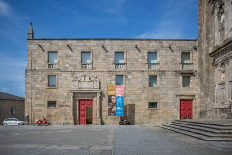 View at the front facade of the Grao Vasco Museum Stock Photos