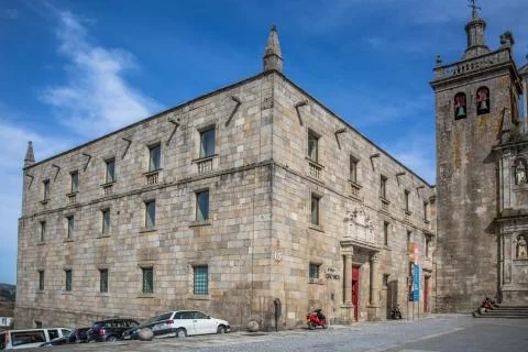 View at the front facade of the Grao Vasco Museum Stock Photos