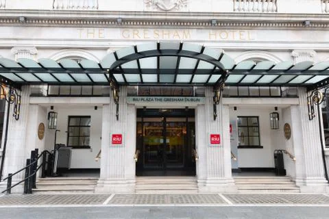 View of the front of the luxurious hotel The Gresham Hotel in Dublin, Ireland Stock Photos