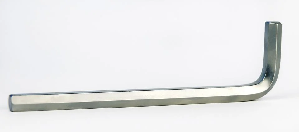 View from the front. One hex key isolated on white. Stock Photos