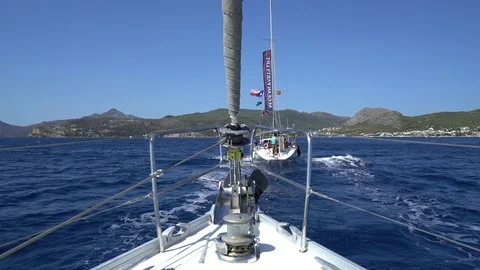 View from Front of Sailboat Video stock 87566552
