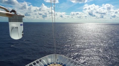 View From The Front of a Ship Underway on the Ocean Stock Footage 44887822