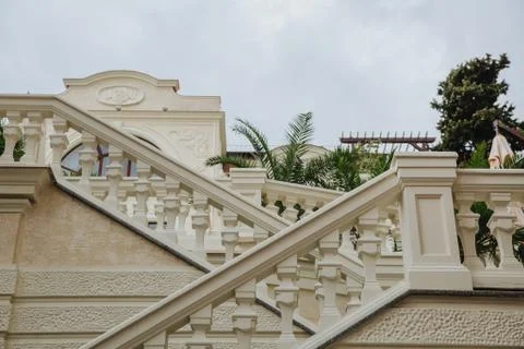 View of the front staircase. Stock Photos