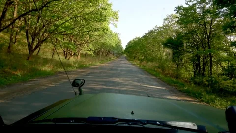 View from the front window of the car Vídeos de archivo 117594643