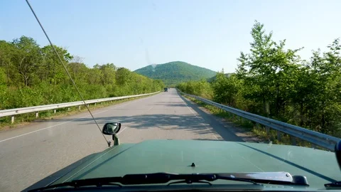 View from the front window of the car Vídeos de archivo 117594993