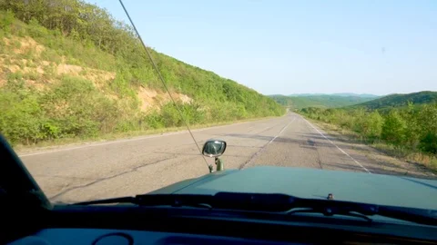 View from the front window of the car Vídeos de archivo 117596450