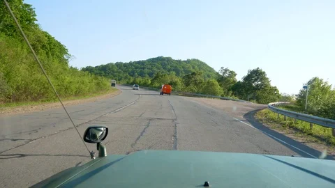 View from the front window of the car Vídeos de archivo 117597205