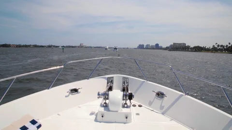 View From Front Of Yacht Stock Footage 129618849