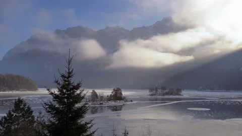 View on frozen Eibsee during winter 2 動画素材 147503220