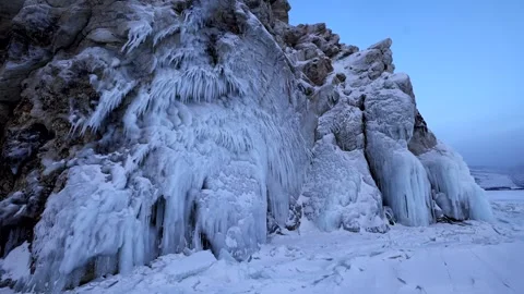 View of frozen ice formations on Lake Baikal, Russia. Stock-Footage 343672675