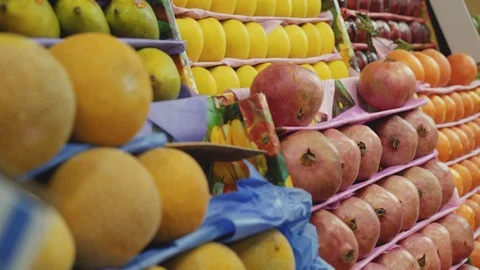 View of fruit store for tourists. 4K. Stock Footage 104856432