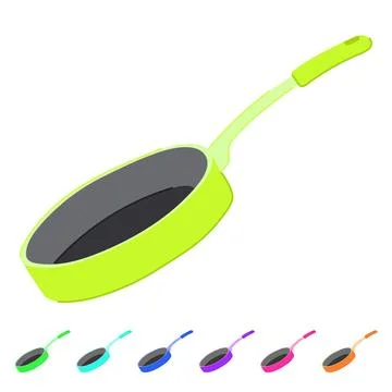 View frying pan vector cartoon graphic Stock Illustration