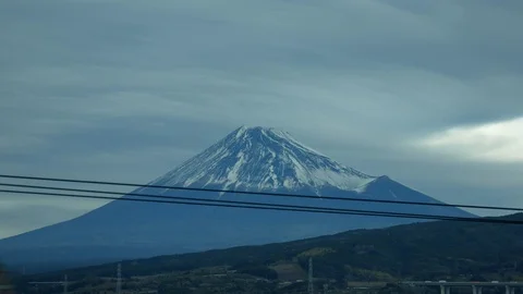 View of Fuji from a bullet train Stock Footage 102124653