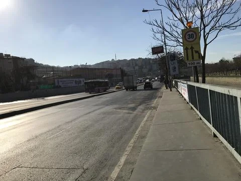 A view from the fully built Kagithane valley in Istanbul Stock Photos