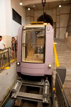 View of the Funicular from Brunate to Como at the Como terminus - Como, Lombr Stock Photos