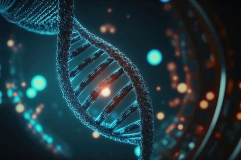 View future human DNA molecules under the microscope. Concept of the evolut.. 스톡 일러스트