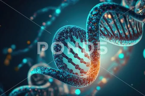View future human DNA molecules under the microscope. Concept of the evolut.. 스톡 일러스트