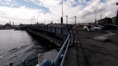 A view of Galata Bridge. Stock Footage 162141295