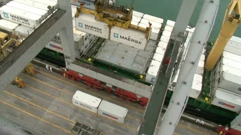 View from Gantry crane Stock Footage 10710391
