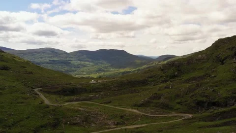 View from Gap of Dunloe to Black Valley, Killarney, Ireland Stock Footage 235941830