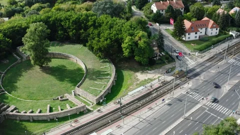 View of Garden in Budapest from the sky 库存影片 196876063