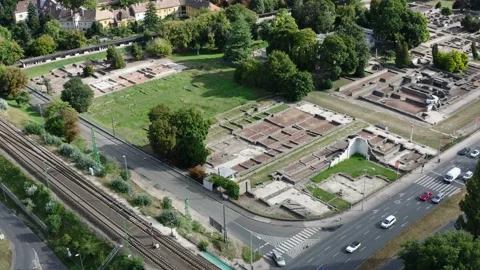 View of Garden in Budapest from the sky Stock-Footage 196876123