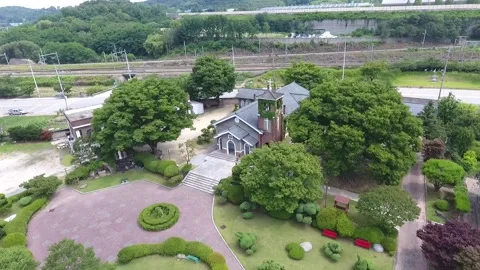 View from the garden of the castle Stock-Footage 310079851