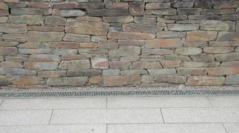 View of garden over wall Stock Footage 38848063