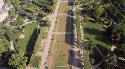 View of gardens from Eiffel Tower Stock Footage 955440