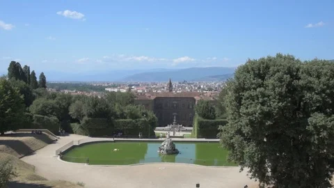 View of the gardens of Florence in Tuscany Stock Footage 101381064