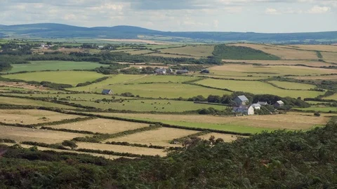 View from Garn Fawr Fishguard Pembrokeshire Wales Stock Footage