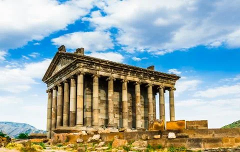 View on Garni Pagan Temple, the hellenistic temple in Republic of Armenia Stock Photos