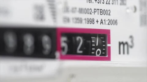 View of the gas meter Stock Footage 229754324