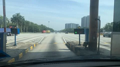 View of the gate exit toll on highway, Selangor-malaysia Stock Photos