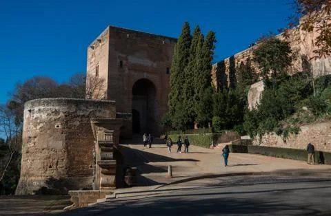 View of the Gate of Justice (Puerta de la Justicia), the most impressive ga.. Stock Photos