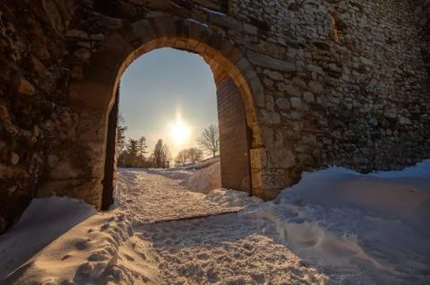 View from the gate in winter Stock Photos