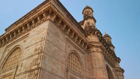 View of Gateway Of India in sunny day. Stock Footage 310904967